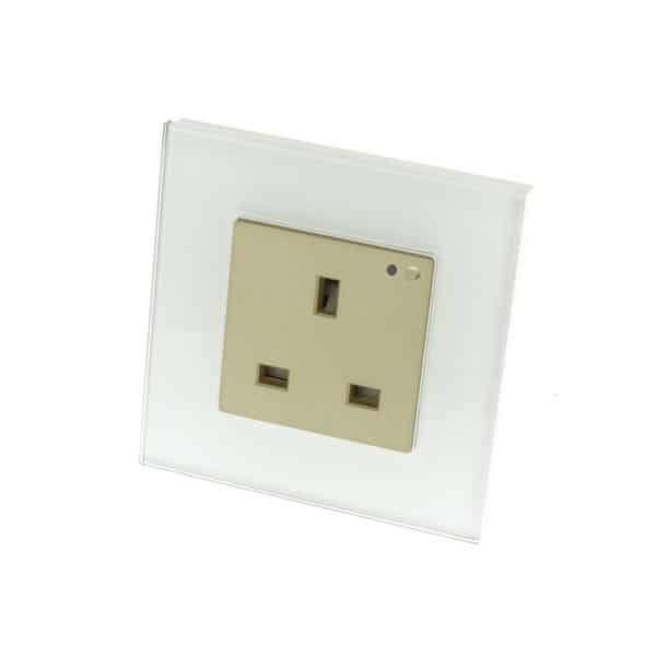 I LumoS PRO Smart Wi-Fi White Glass Frame Switched UK 13A Single Socket
