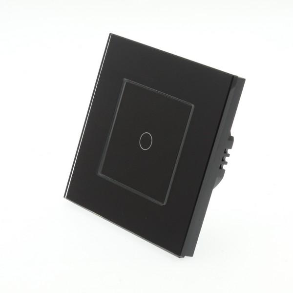 I LumoS PRO Black Glass Frame & Black Insert LED Smart Wi-Fi On/Off Touch Light Switches