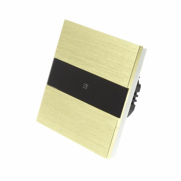 I LumoS X-PRO Gold Brushed Aluminium Panel LED Smart Wi-Fi On/Off Touch Light Switches