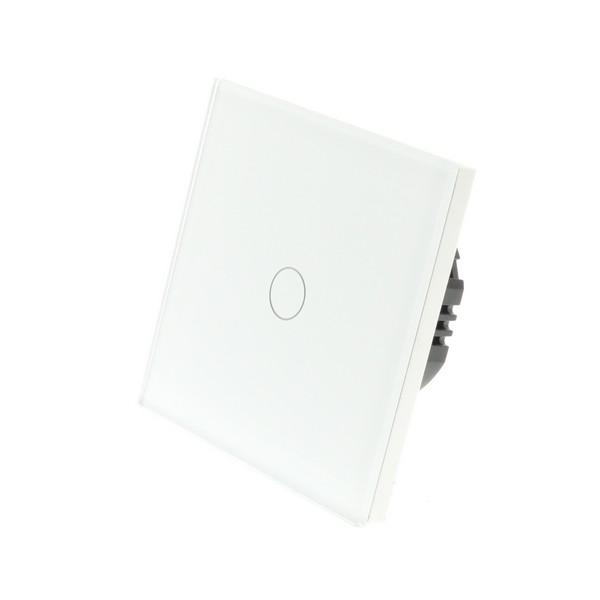 I LumoS PRO White Glass Panel LED Smart Wi-Fi On/Off Touch Light Switches