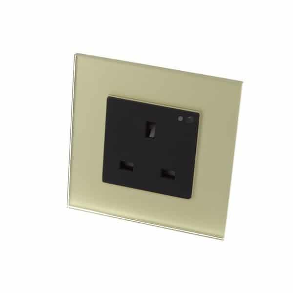I LumoS PRO Smart Wi-Fi Gold Glass Frame Switched UK 13A Single Socket