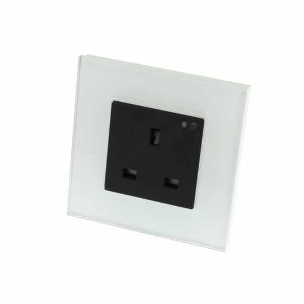 I LumoS White Glass Frame WIFI RF Switched UK 13A Single Socket