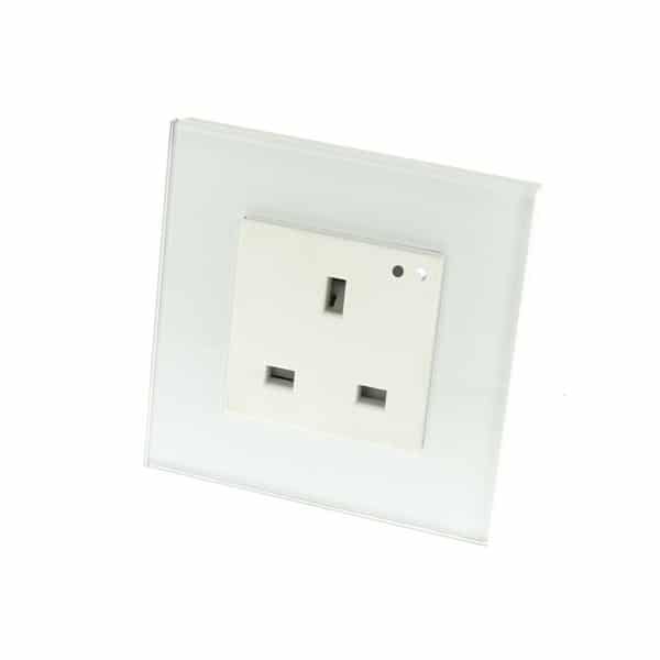 I LumoS White Glass Frame WIFI RF Switched UK 13A Single Socket