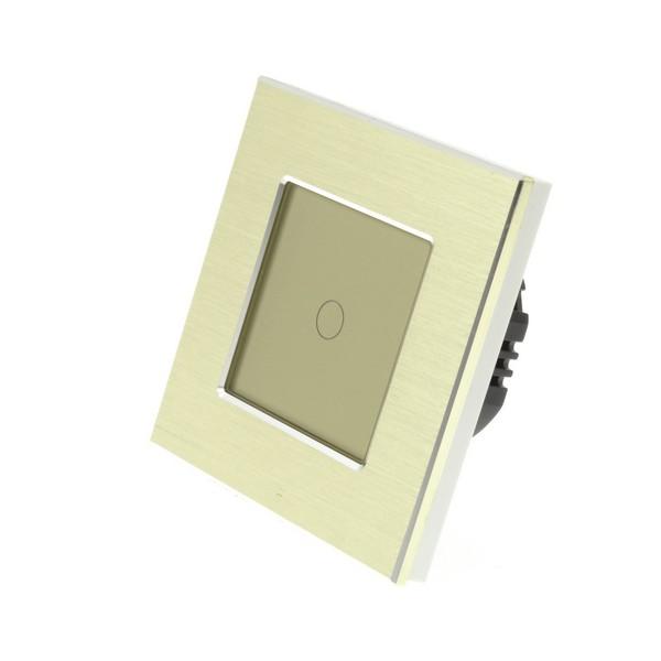 I LumoS PRO Gold Brushed Aluminium Frame & Gold Insert LED Smart Wi-Fi On/Off Touch Light Switches