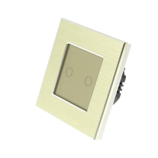 I LumoS PRO Gold Brushed Aluminium Frame & Gold Insert LED Smart Wi-Fi On/Off Touch Light Switches