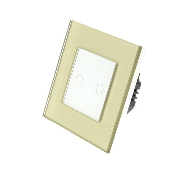 I LumoS PRO Gold Glass Frame & White Insert LED Smart Wi-Fi On/Off Touch Light Switches
