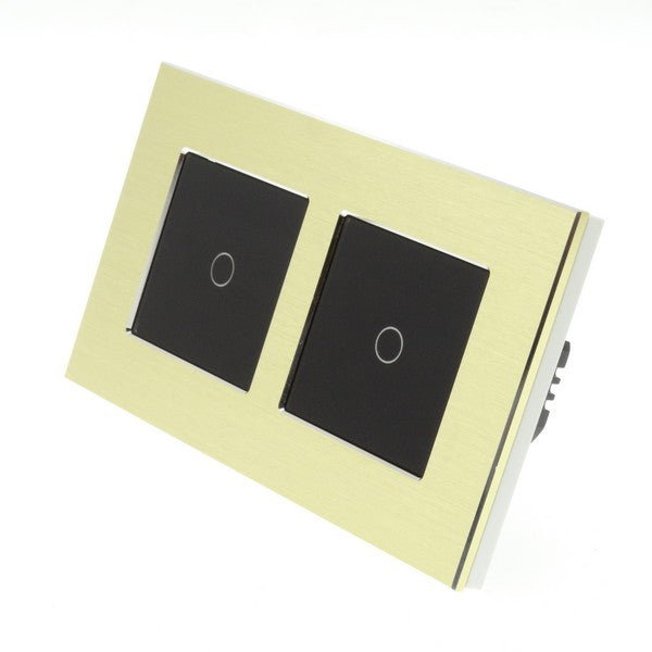 Spare I LumoS Double Gold Aluminium Frame with Black Insert Fascia