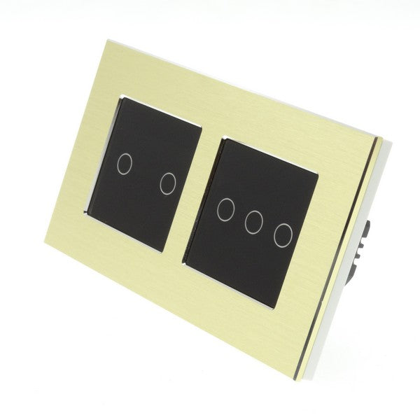 Spare I LumoS Double Gold Aluminium Frame with Black Insert Fascia