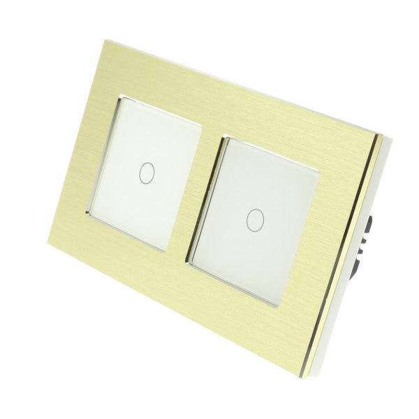 Spare I LumoS Double Gold Aluminium Frame with White Insert Fascia