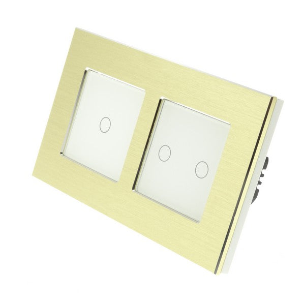Spare I LumoS Double Gold Aluminium Frame with White Insert Fascia