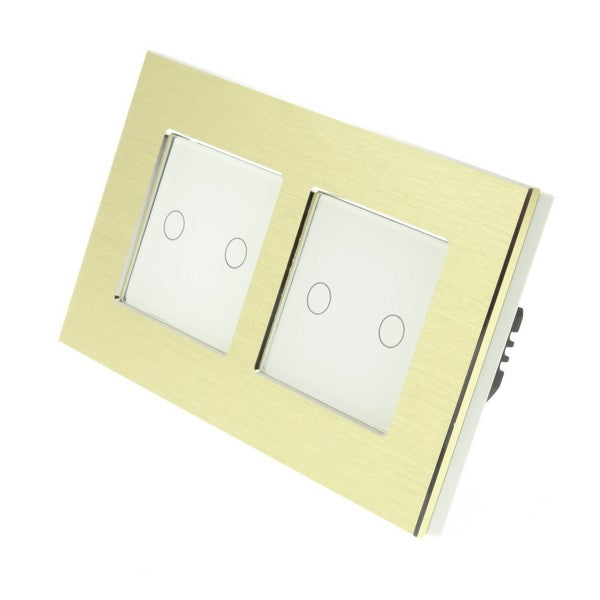 Spare I LumoS Double Gold Aluminium Frame with White Insert Fascia