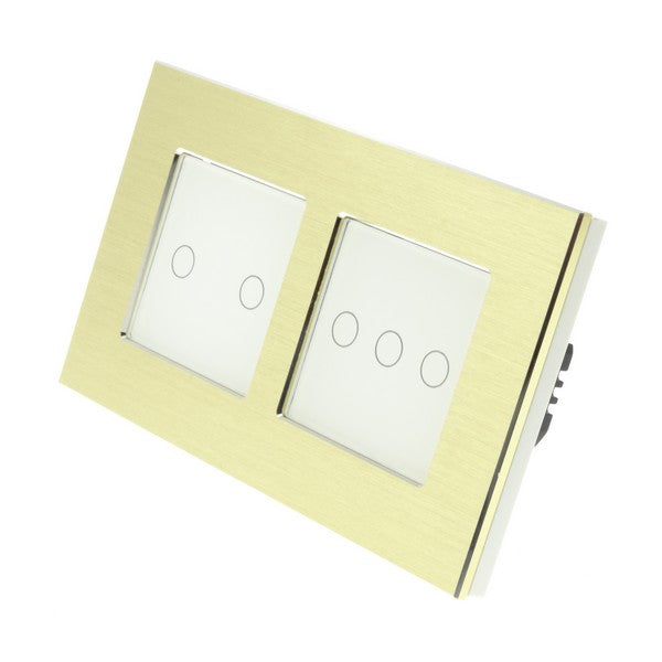Spare I LumoS Double Gold Aluminium Frame with White Insert Fascia