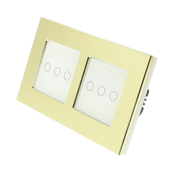 Spare I LumoS Double Gold Aluminium Frame with White Insert Fascia