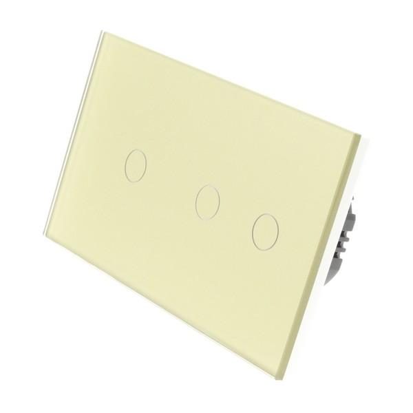 I LumoS X-PRO Gold Glass Panel LED Smart Wi-Fi On/Off Touch Light Switches
