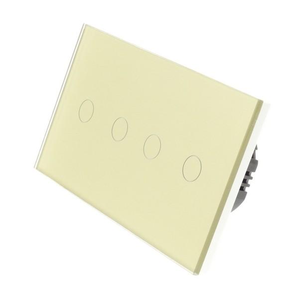 I LumoS X-PRO Gold Glass Panel LED Smart Wi-Fi On/Off Touch Light Switches