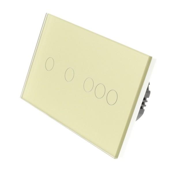 I LumoS X-PRO Gold Glass Panel LED Smart Wi-Fi On/Off Touch Light Switches