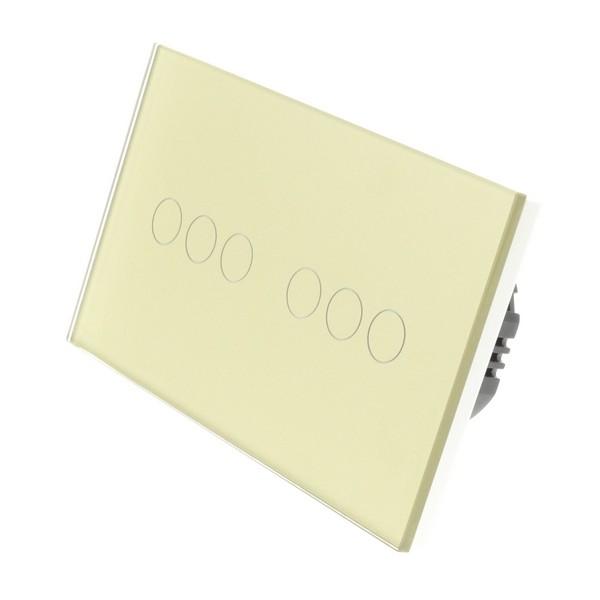I LumoS X-PRO Gold Glass Panel LED Smart Wi-Fi On/Off Touch Light Switches