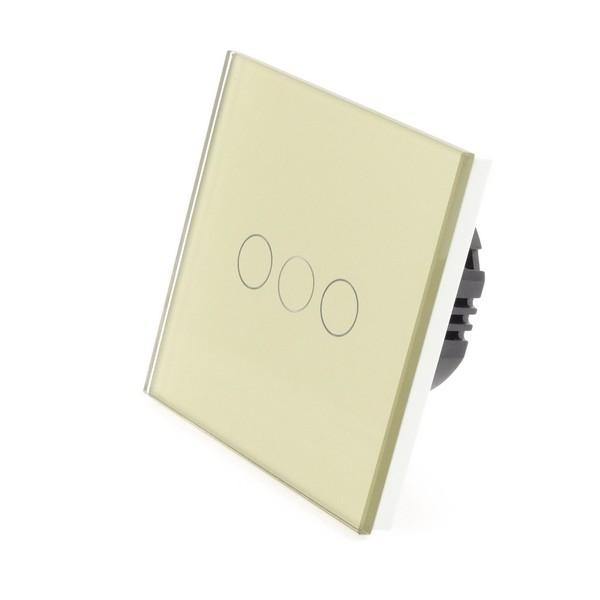 I LumoS X-PRO Gold Glass Panel LED Smart Wi-Fi On/Off Touch Light Switches