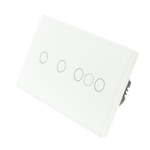 I LumoS X-PRO White Glass Panel LED Smart Wi-Fi On/Off Touch Light Switches