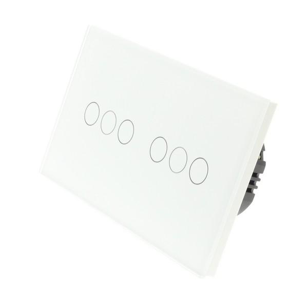 I LumoS X-PRO White Glass Panel LED Smart Wi-Fi On/Off Touch Light Switches