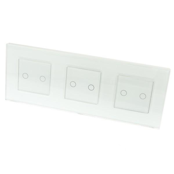 I LumoS PRO White Glass Frame & White Insert LED Smart Wi-Fi On/Off Touch Light Switches