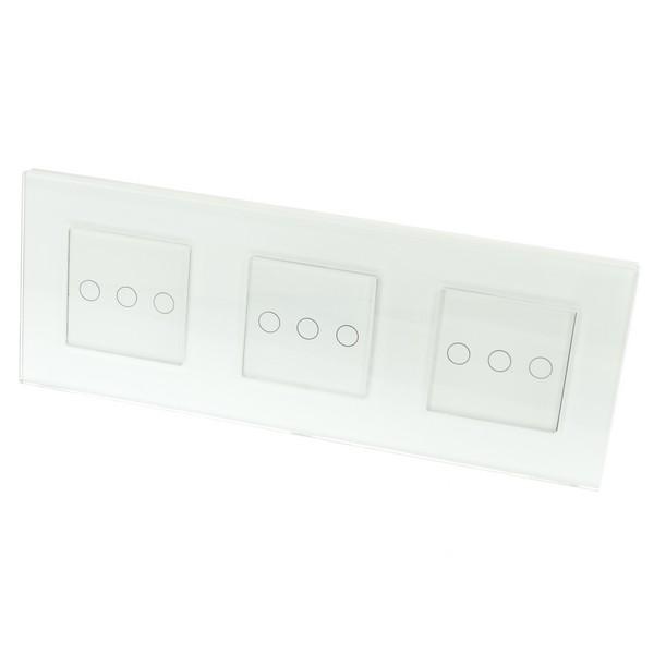 I LumoS PRO White Glass Frame & White Insert LED Smart Wi-Fi On/Off Touch Light Switches
