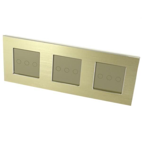 I LumoS PRO Gold Brushed Aluminium Frame & Gold Insert LED Smart Wi-Fi On/Off Touch Light Switches