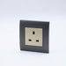 Dark Grey Plastic Arc Single Frame with Gold  Interests of UK Socket